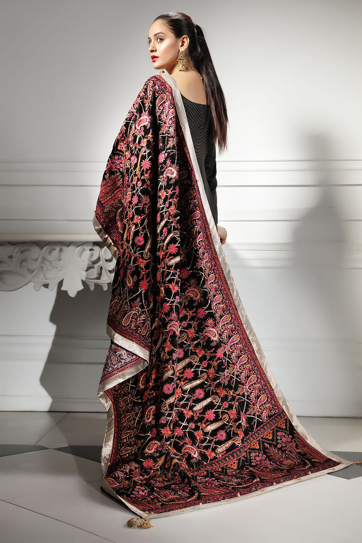2749-NOIR-MELODY EMBROIDERED VELVET SHAWL UNSTITCHED
