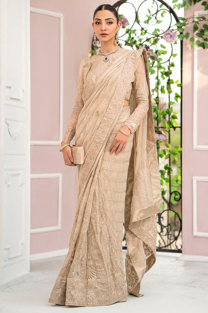 Threads & Motifs Pret Formal Wear Chiffon Saree 8398
