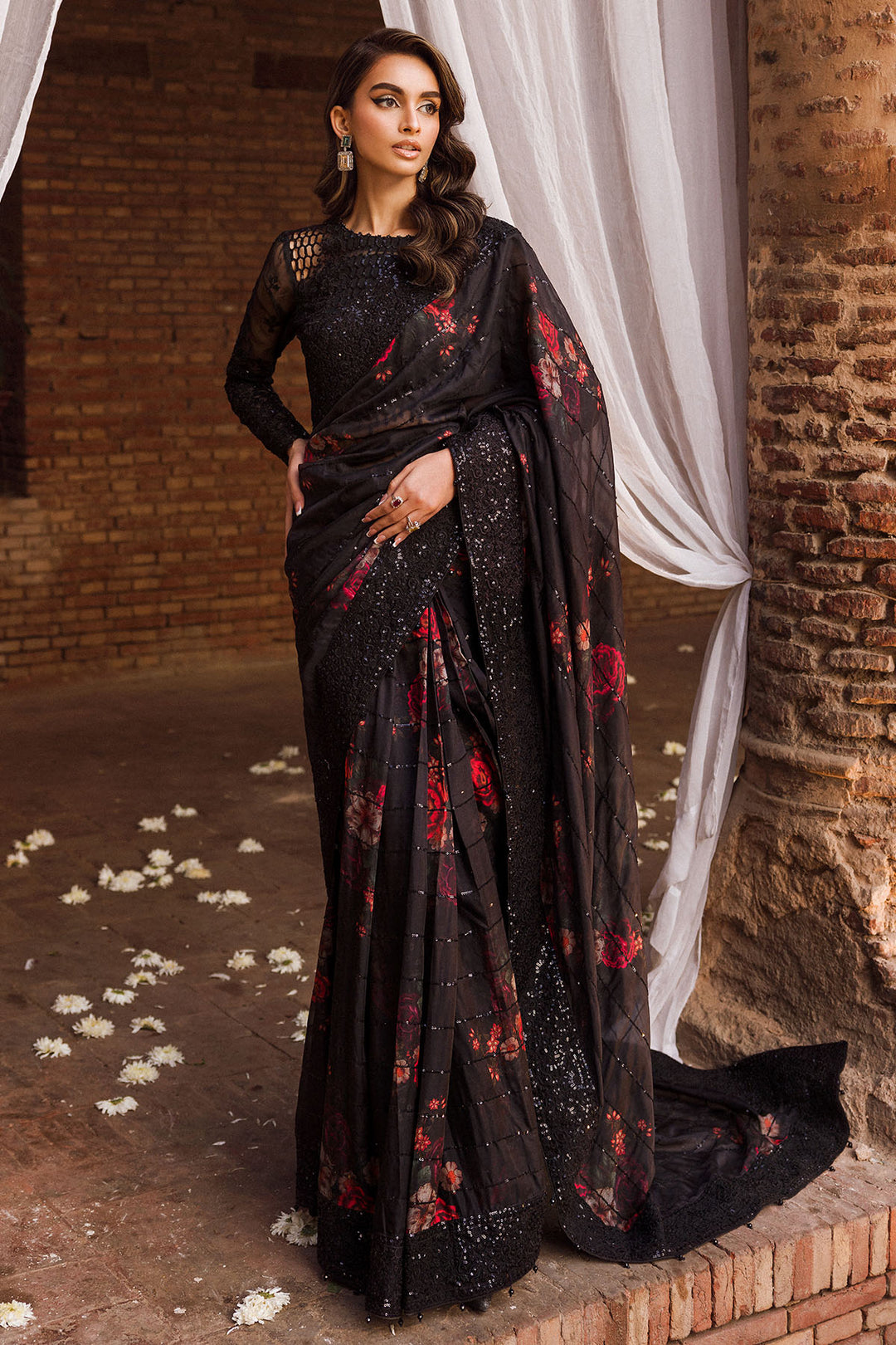 4130-CHANDA EMBROIDERED TISSUE SILK STITCHED
