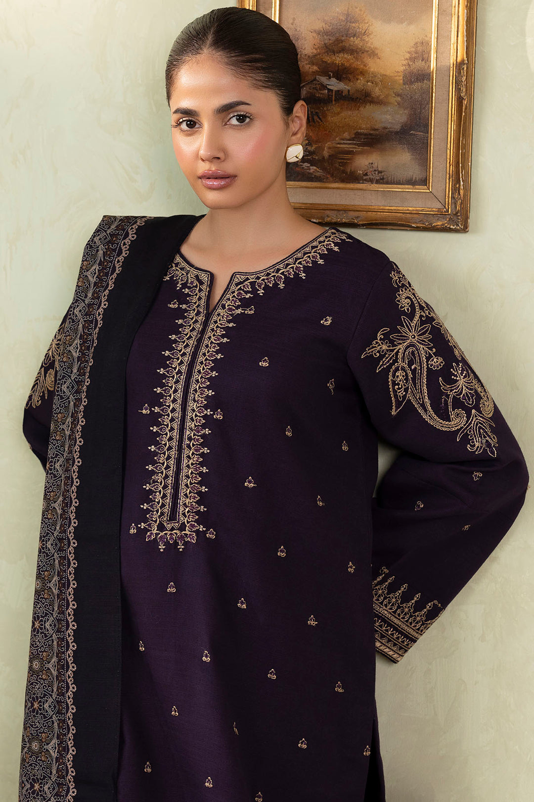 5694-ZOLA EMBROIDERED KHADDAR UNSTITCHED