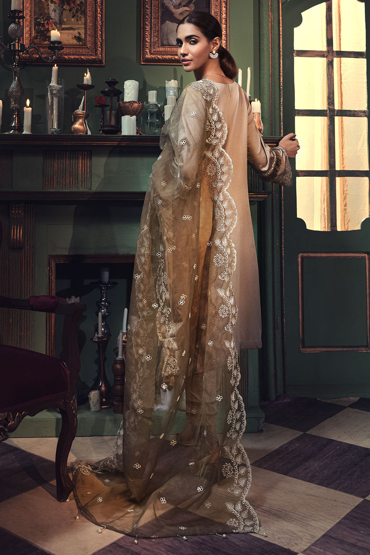 2677-STONE EMBROIDERED COTTON SATIN UNSTITCHED