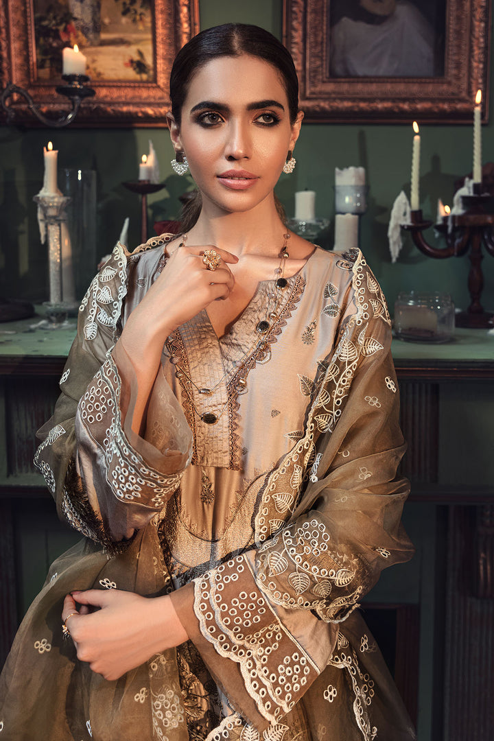 2677-STONE EMBROIDERED COTTON SATIN UNSTITCHED