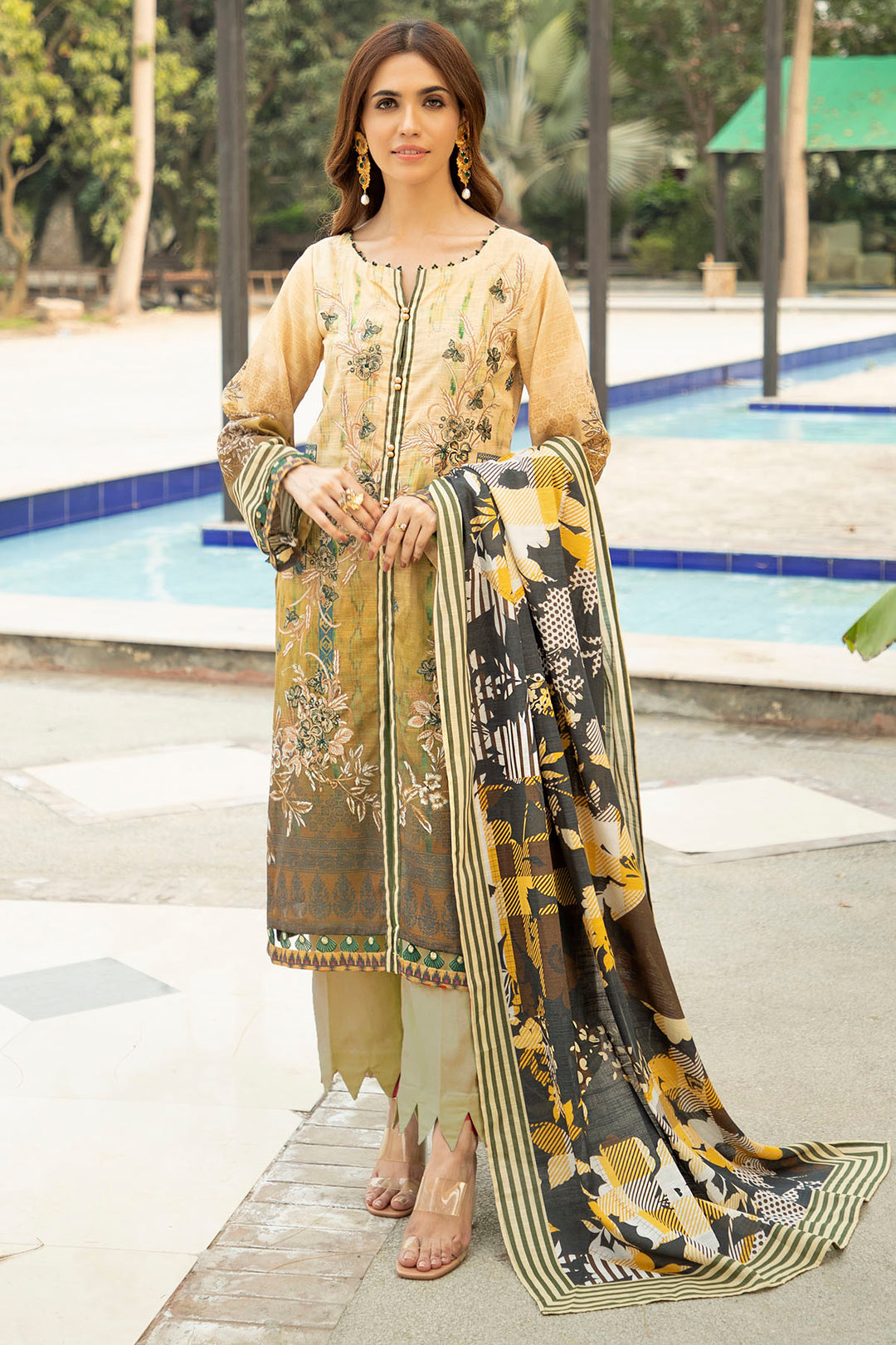 0001-VINTAGE EMBROIDERED KHADDAR UNSTITCHED