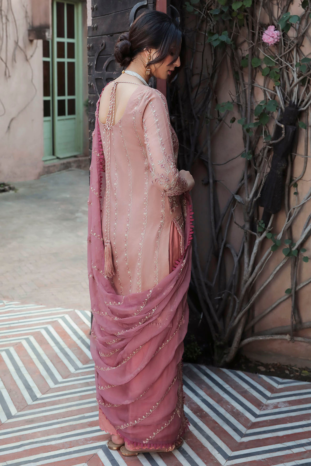 3210-LENTON-ROSE EMBROIDERED LAWN STITCHED