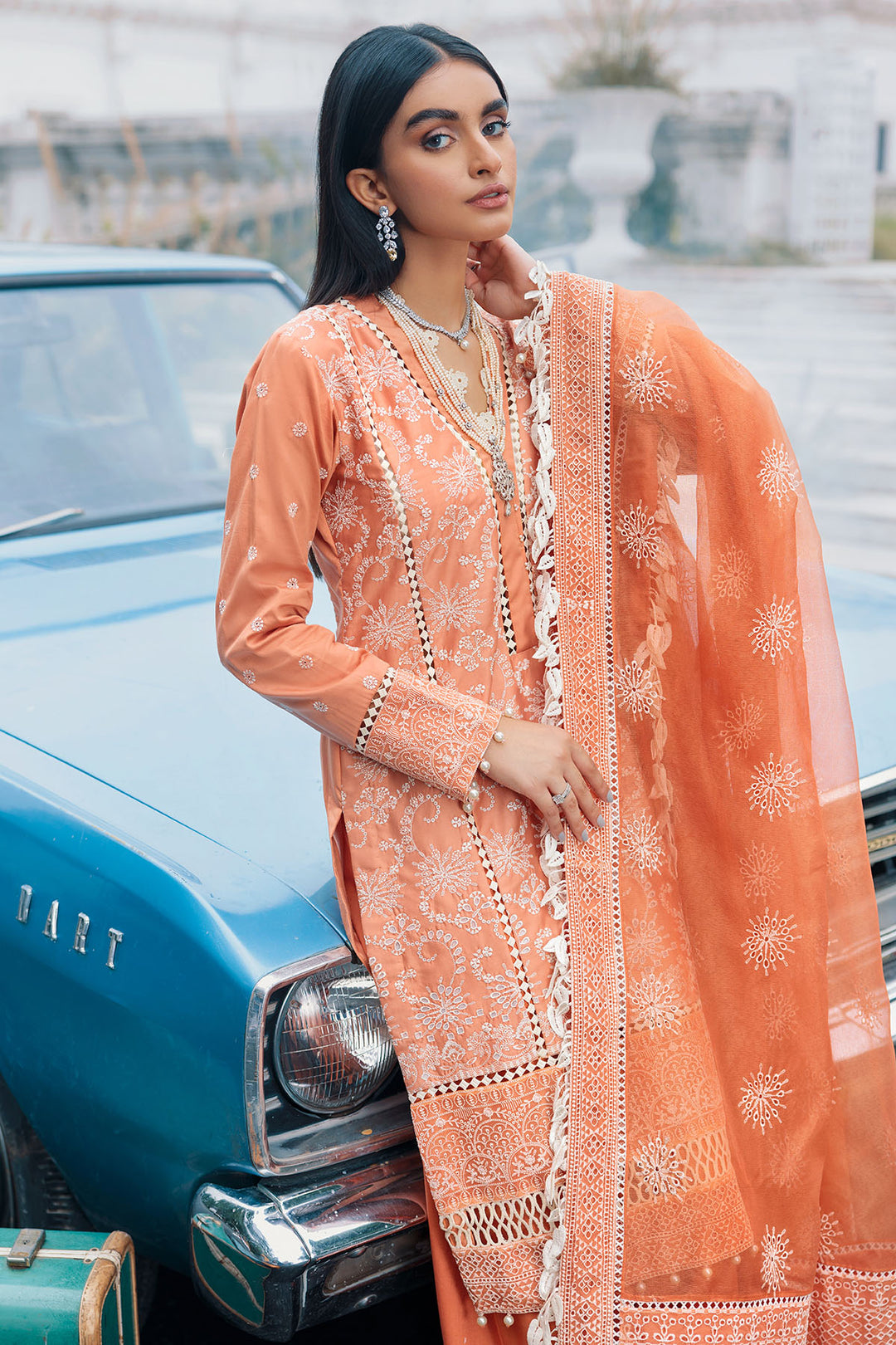3490-SARAWAK EMBROIDERED COTTON SATIN UNSTITCHED