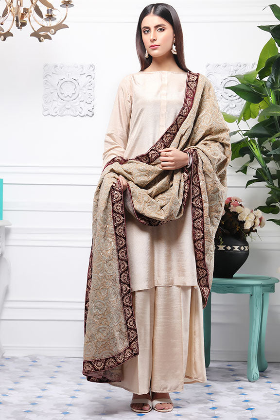 2440-LIGHT-FADED EMBROIDERED VELVET SHAWL