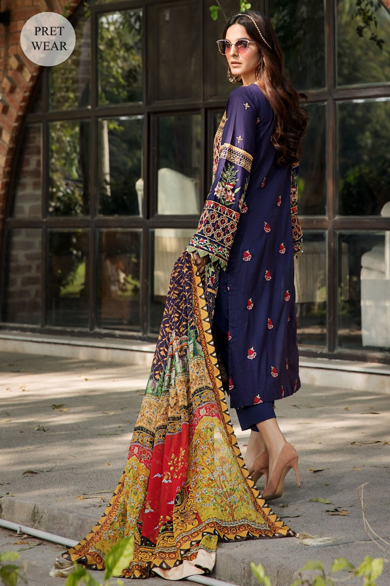 2460-COLD-PURPLE EMBROIDERED LAWN STITCHED