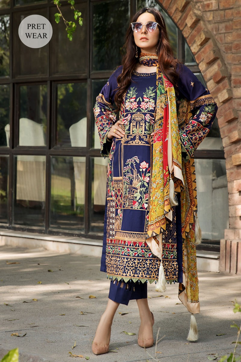 2460-COLD-PURPLE EMBROIDERED LAWN STITCHED