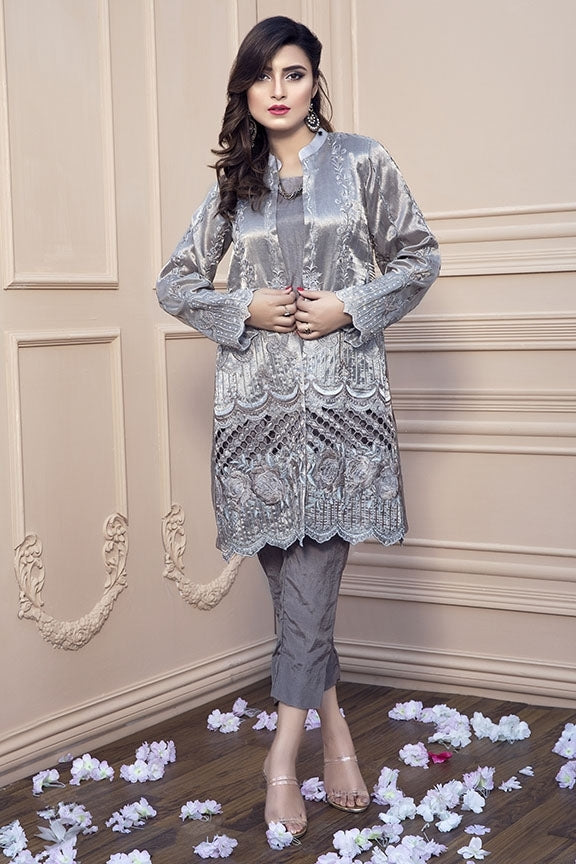 1741-MINK EMBROIDERED JAMAVAR UNSTITCHED