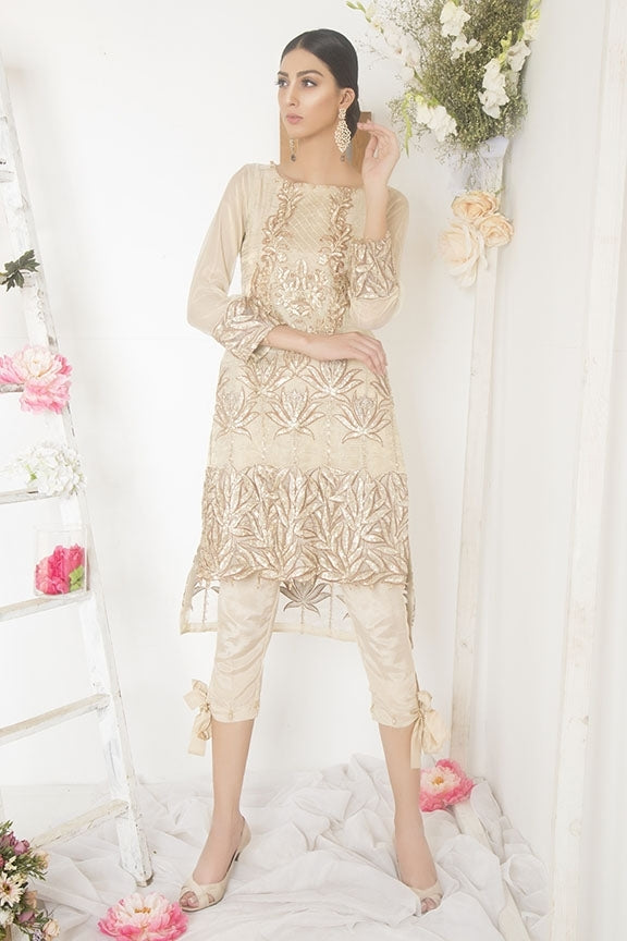 1861-GOLD EMBROIDERED JAMAVAR UNSTITCHED