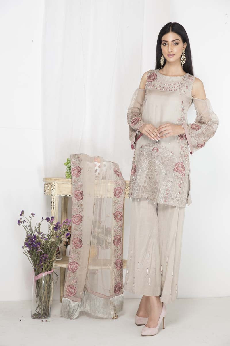 2102-SILVER GREY EMBROIDERED CRINKLE CHIFFON UNSTITCHED