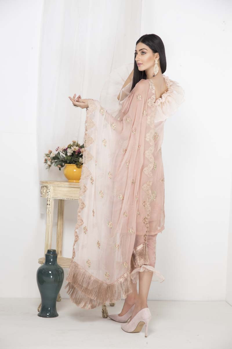 2104-ROSE-QUARTZ EMBROIDERED CRINKLE CHIFFON UNSTITCHED