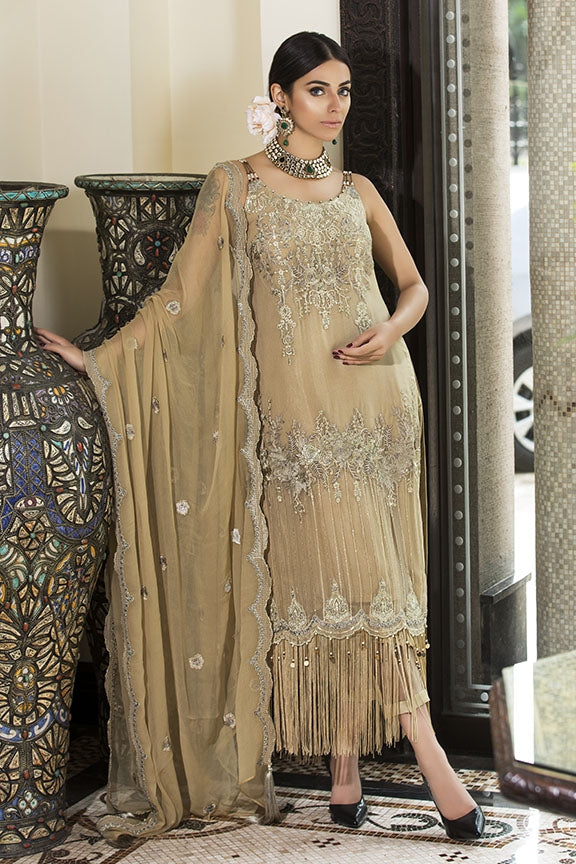 2121-EVENING-DUST EMBROIDERED BEMBERG CHIFFON UNSTITCHED