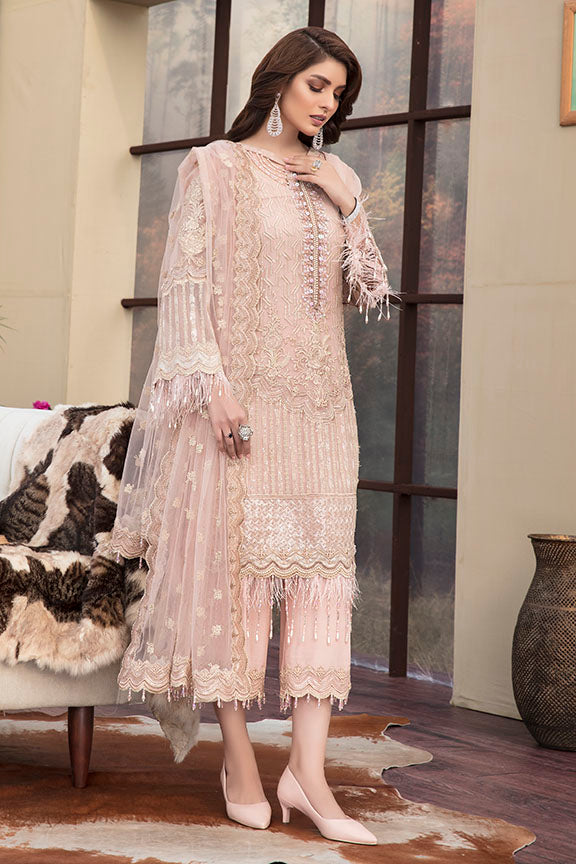white christmas dresses Pakistani Dress Crinkle Chiffon main image 1