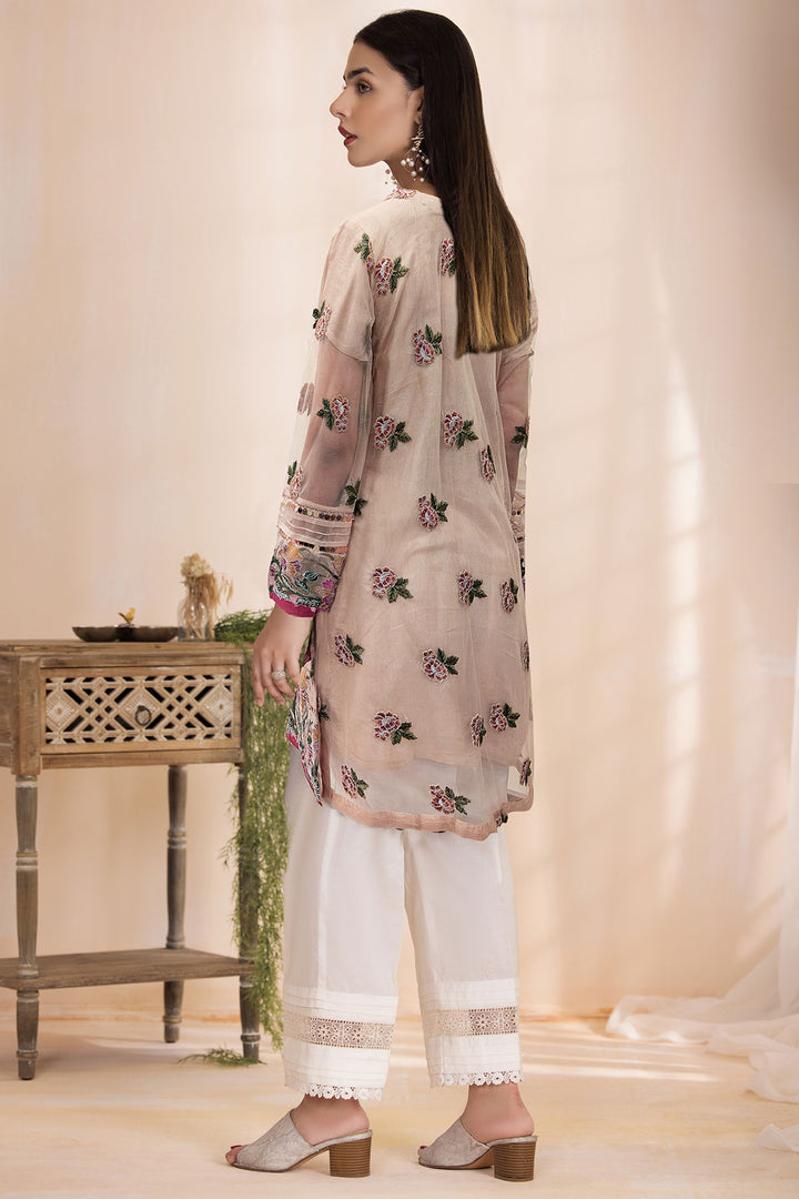 3030-ZARIA EMBROIDERED SILK NET STITCHED
