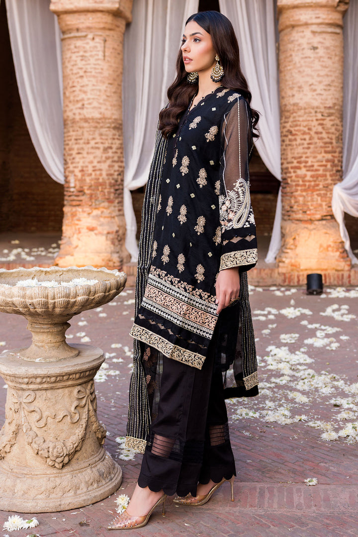 3573-ELEGANCE EMBROIDERED SILK NET STITCHED