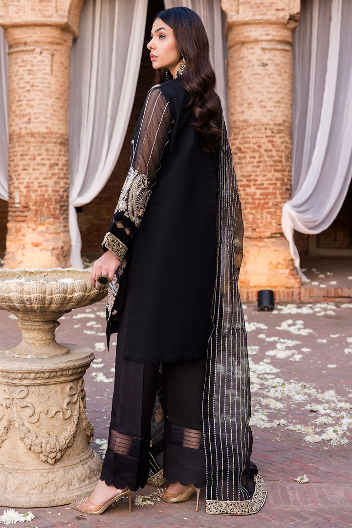 3573-ELEGANCE EMBROIDERED SILK NET STITCHED
