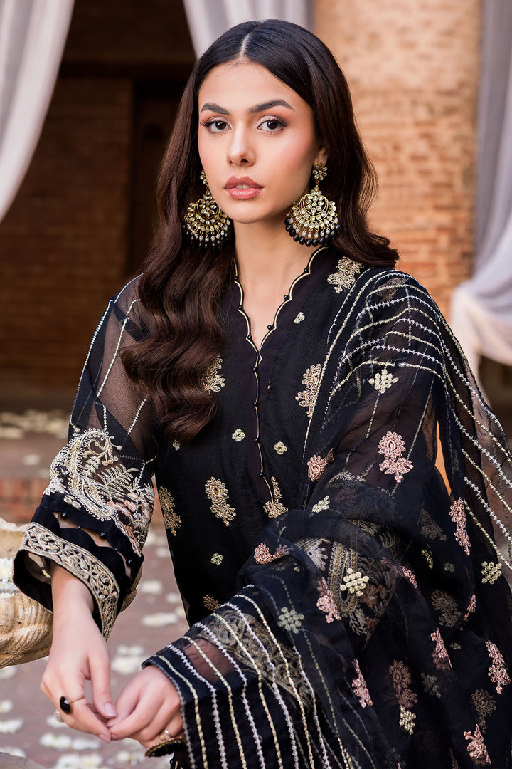 3573-ELEGANCE EMBROIDERED SILK NET STITCHED