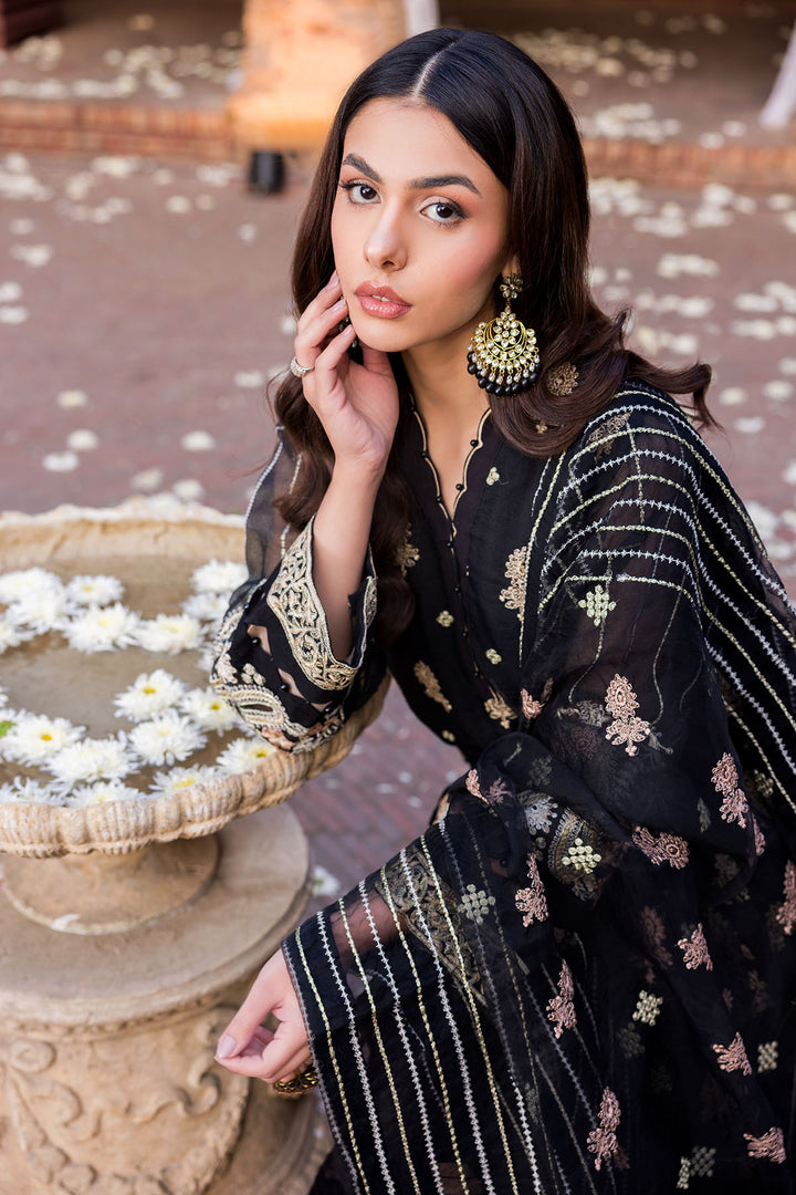 3573-ELEGANCE EMBROIDERED SILK NET STITCHED