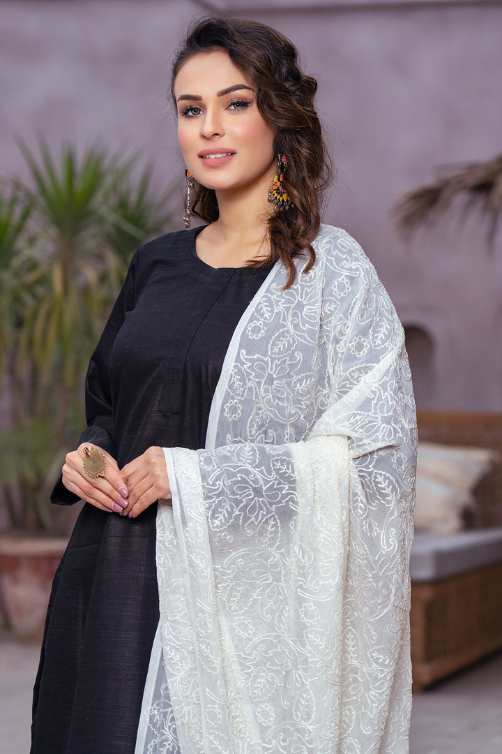 3695-RAMBOTAN EMBROIDERED CHIFFON SHAWL