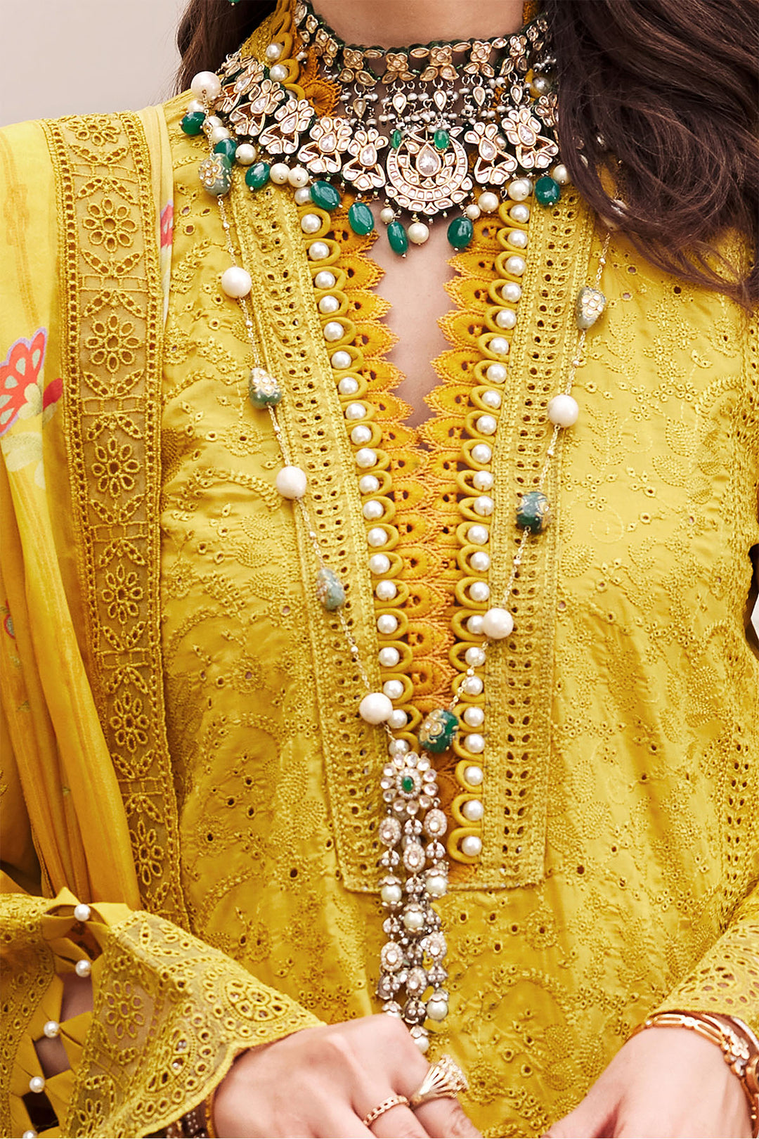 3980-LARA EMBROIDERED LAWN STITCHED