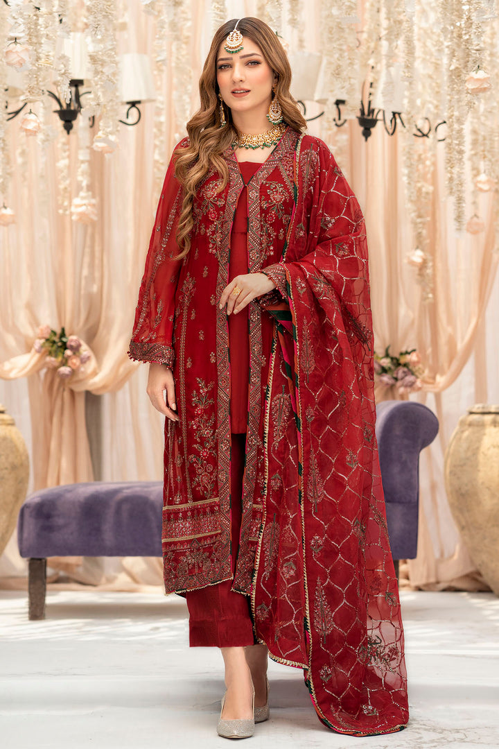 4116-YAREN EMBROIDERED BEMBERG CHIFFON UNSTITCHED