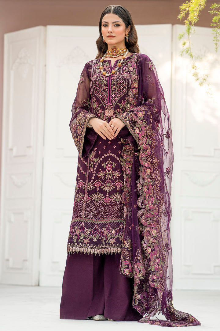 4118-CLAUDIA EMBROIDERED BEMBERG CHIFFON UNSTITCHED