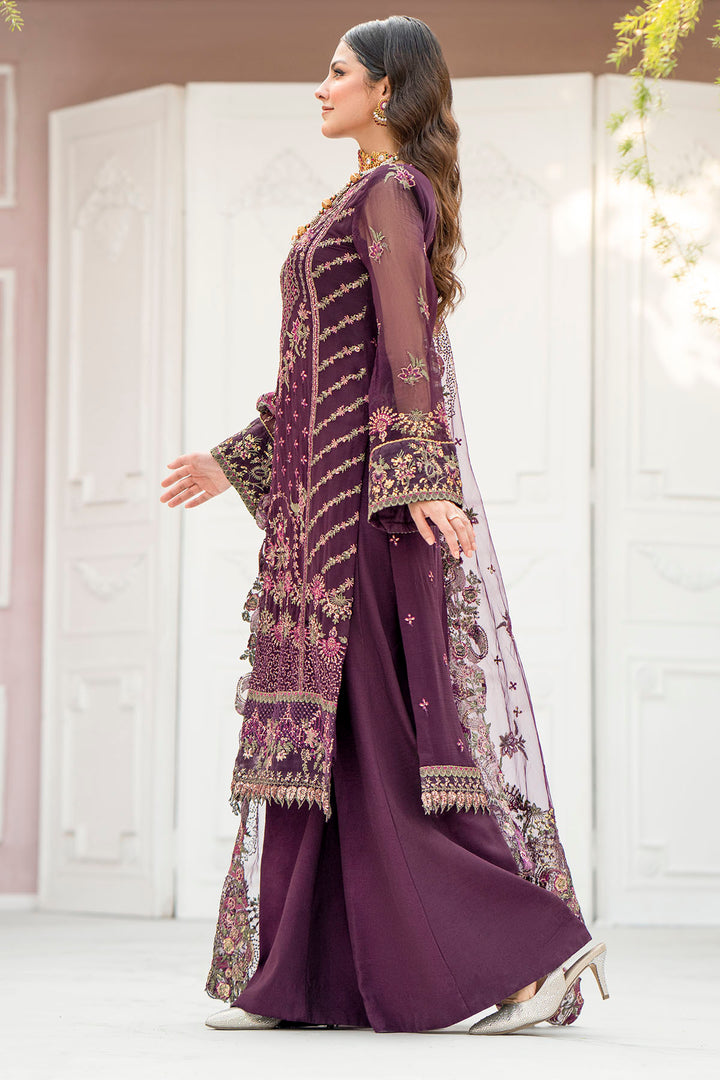 4118-CLAUDIA EMBROIDERED BEMBERG CHIFFON UNSTITCHED