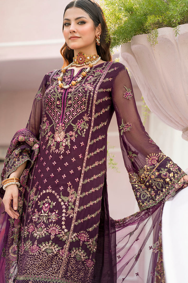 4118-CLAUDIA EMBROIDERED BEMBERG CHIFFON UNSTITCHED
