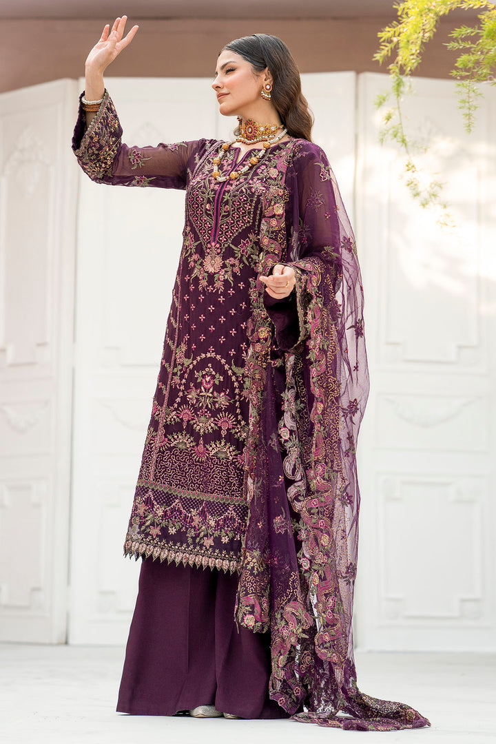 4118-CLAUDIA EMBROIDERED BEMBERG CHIFFON UNSTITCHED