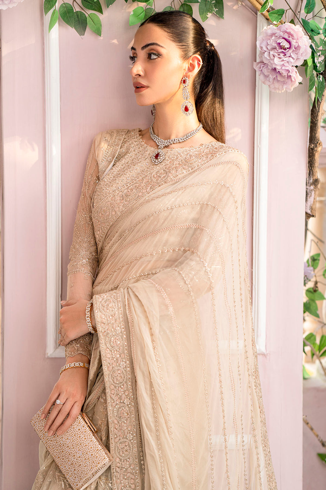 4119-LYANNA EMBROIDERED BEMBERG CHIFFON UNSTITCHED