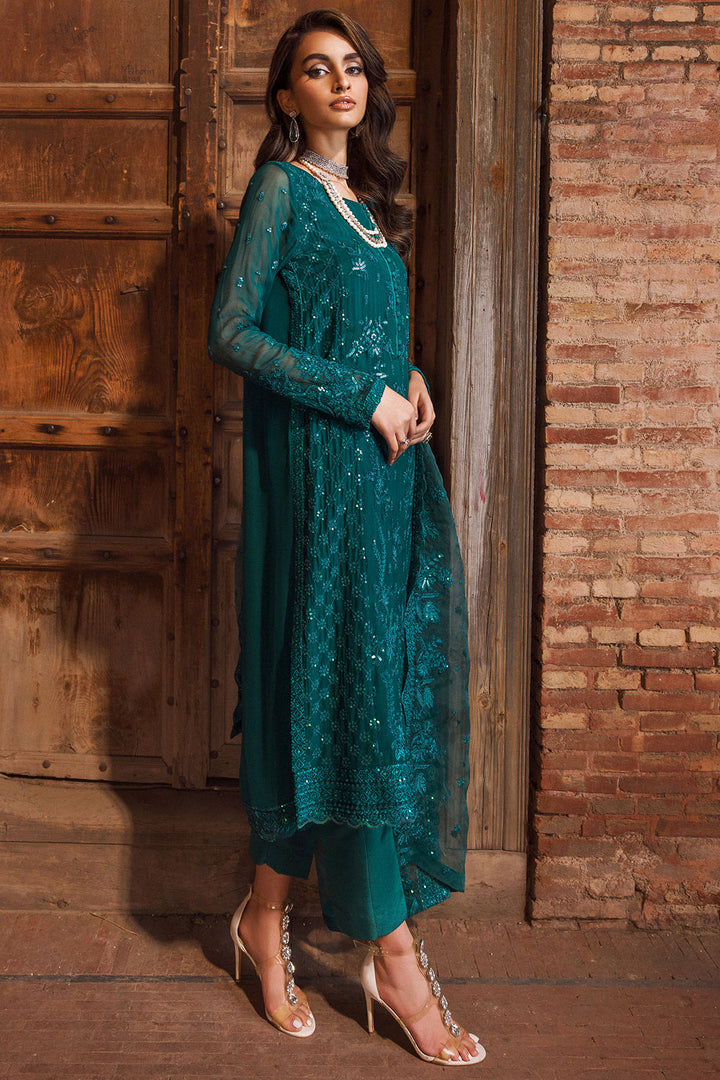 4123-ANUM EMBROIDERED SILK NET STITCHED