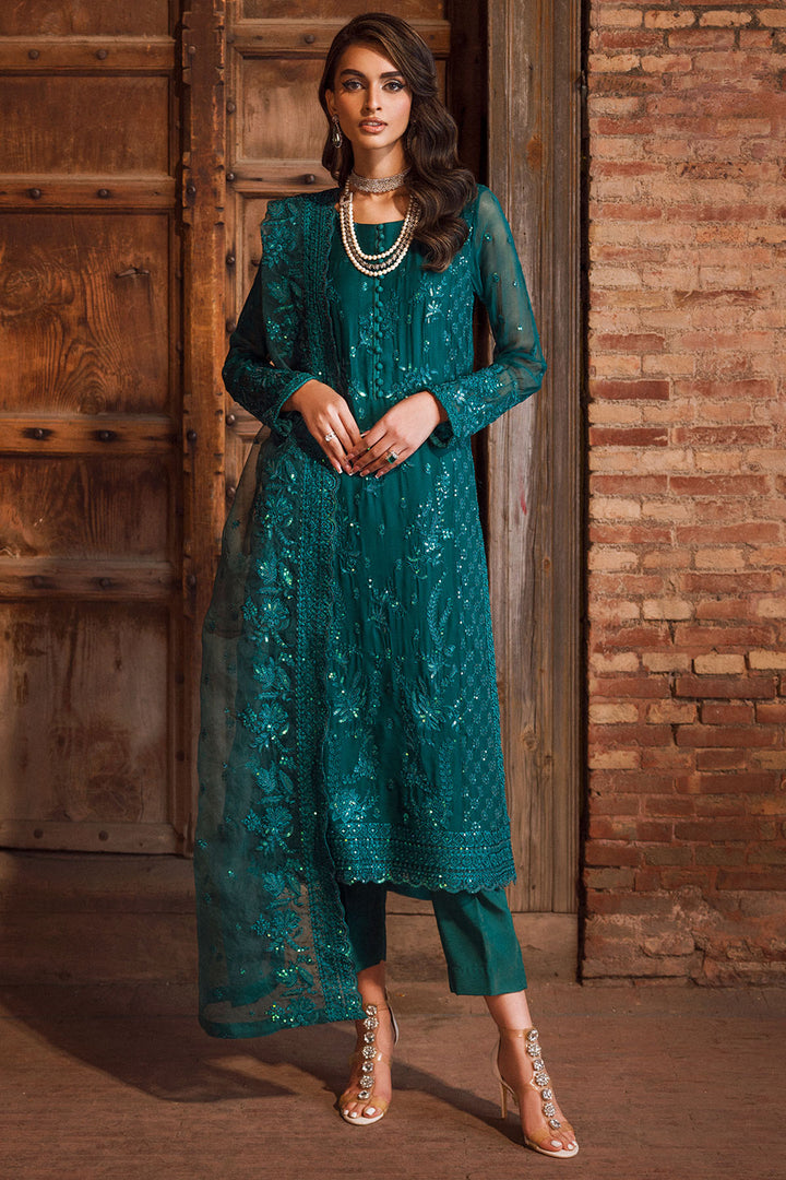4123-ANUM EMBROIDERED SILK NET STITCHED