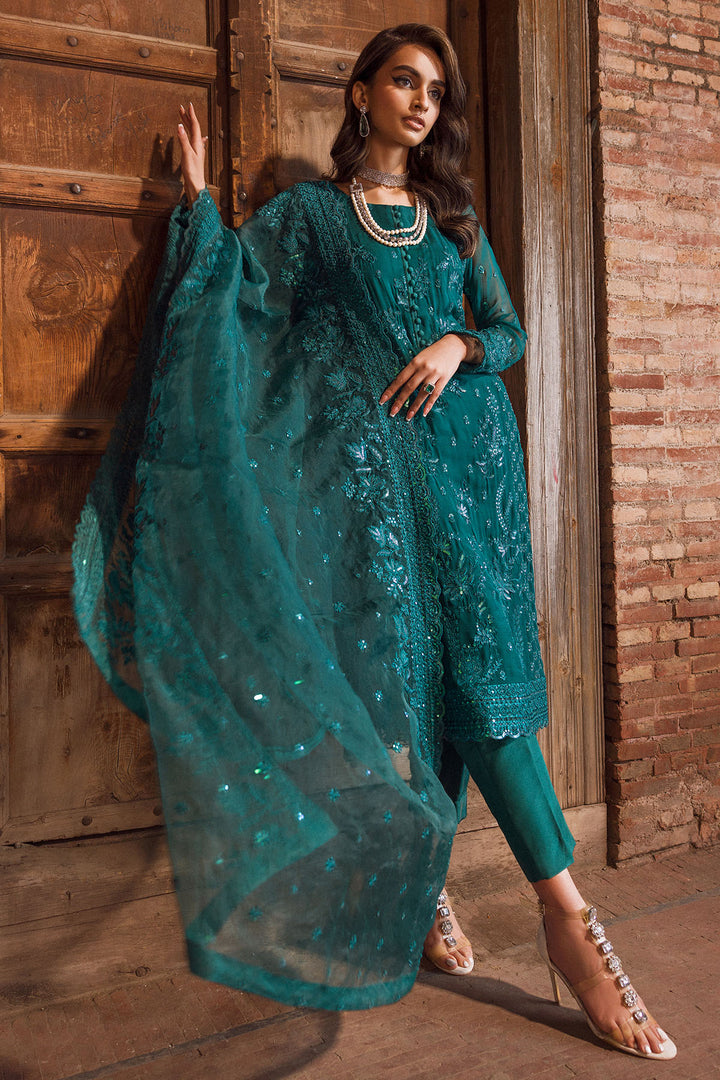4123-ANUM EMBROIDERED SILK NET STITCHED