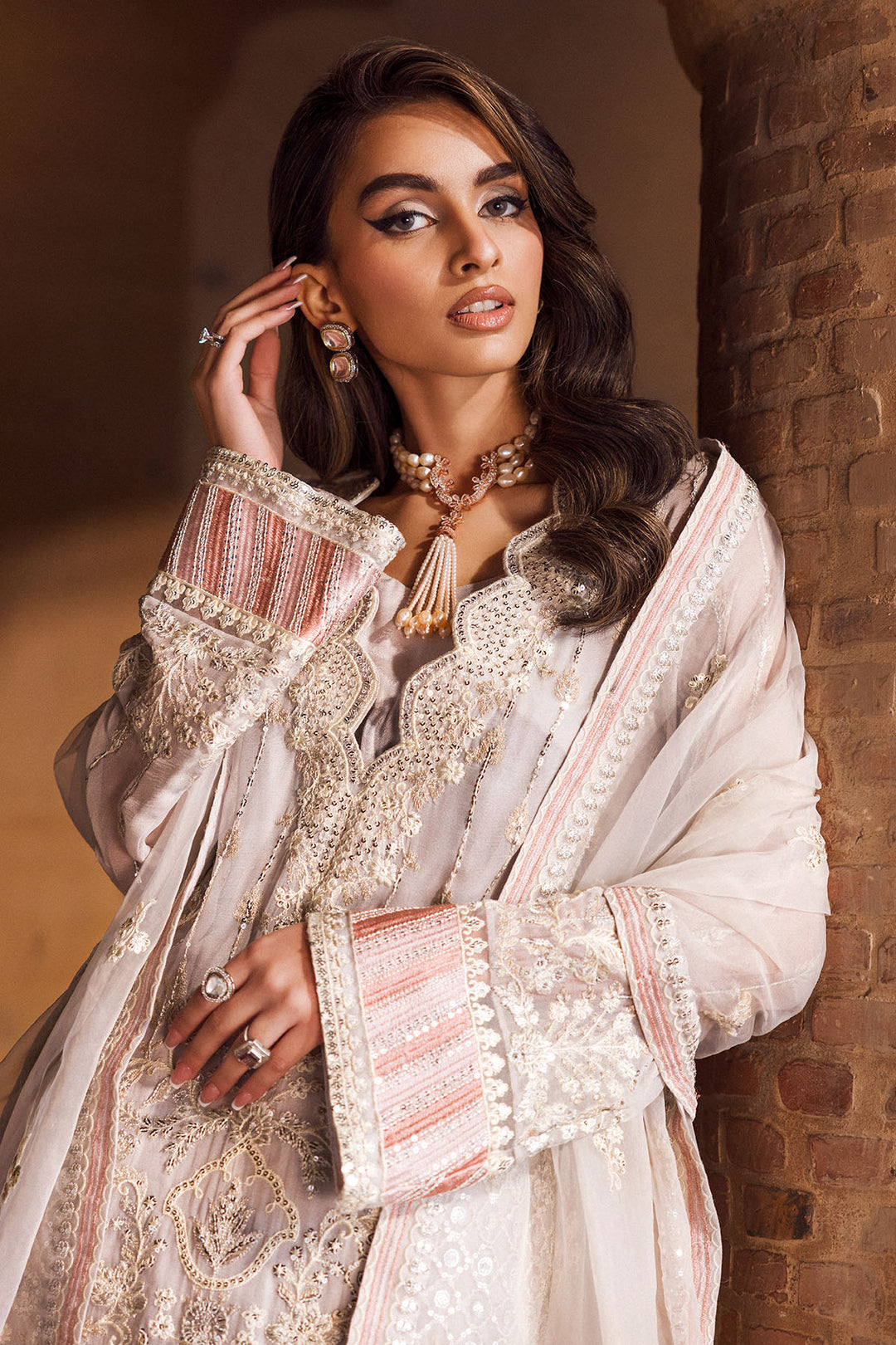 4127-ANMOL EMBROIDERED BEMBERG CHIFFON STITCHED