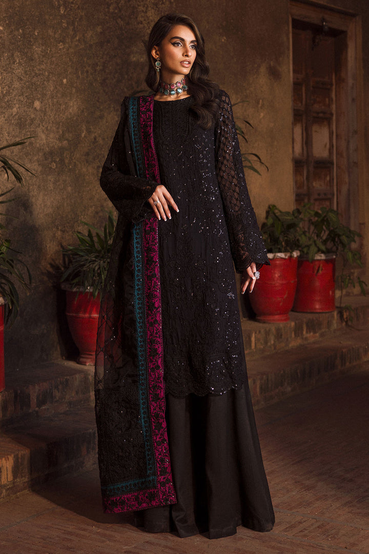 4128-GEET EMBROIDERED BEMBERG CHIFFON STITCHED