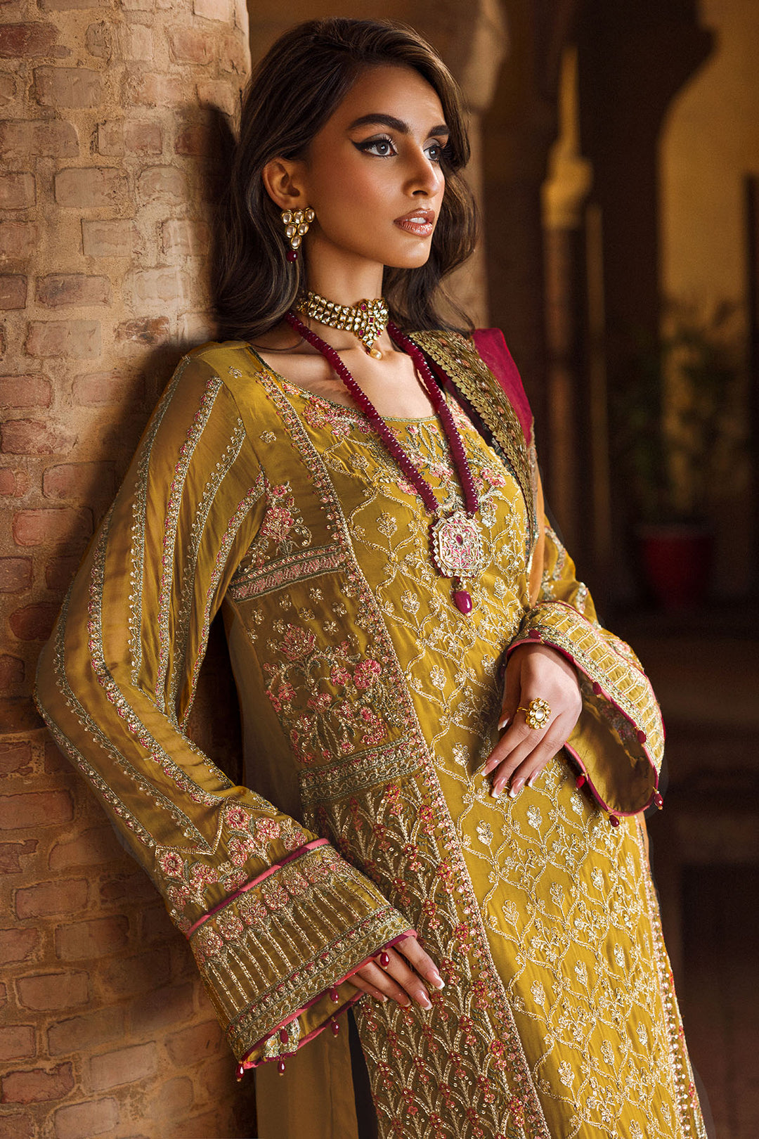 4129-BAKHTAWAR EMBROIDERED BEMBERG CHIFFON STITCHED