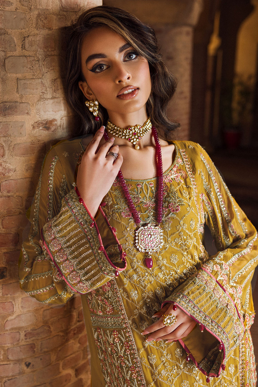 4129-BAKHTAWAR EMBROIDERED BEMBERG CHIFFON STITCHED
