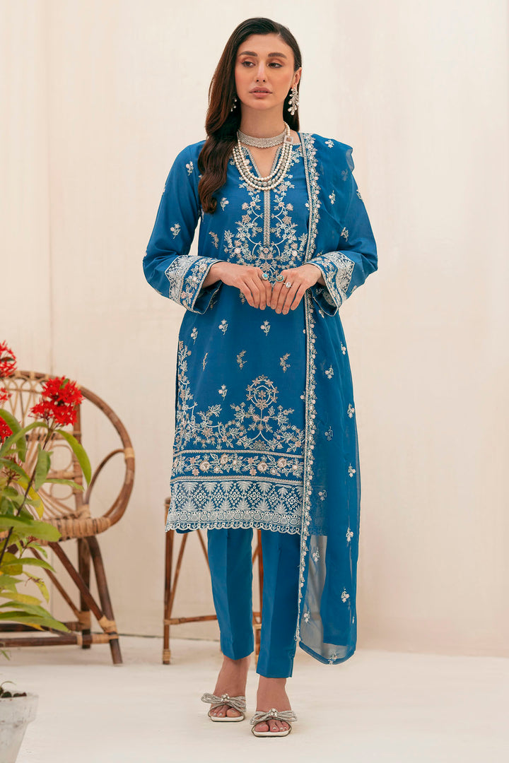 4152-LUNA EMBROIDERED LAWN STITCHED