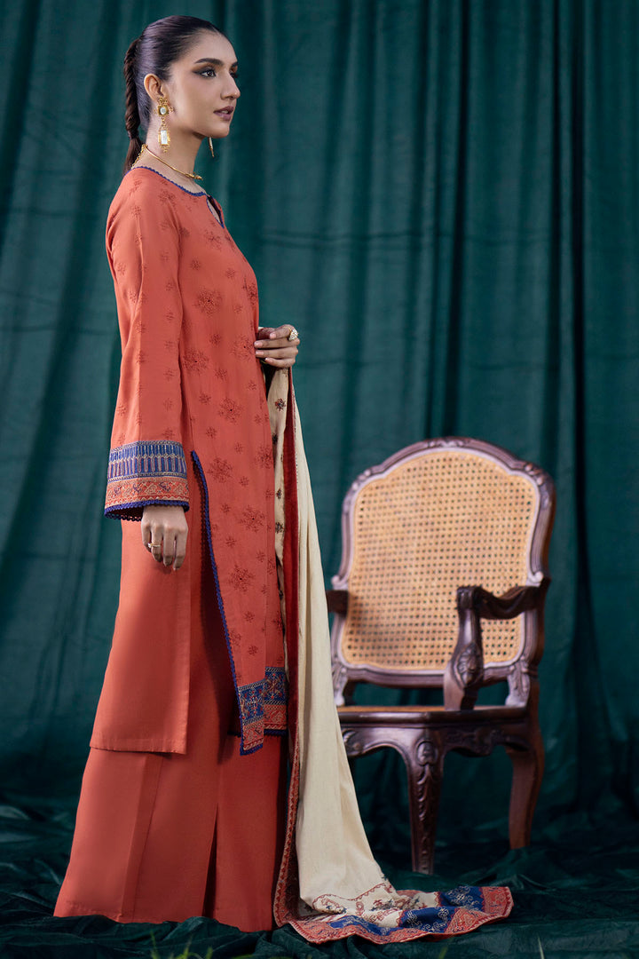 4351-RUMI EMBROIDERED KHADDAR UNSTITCHED