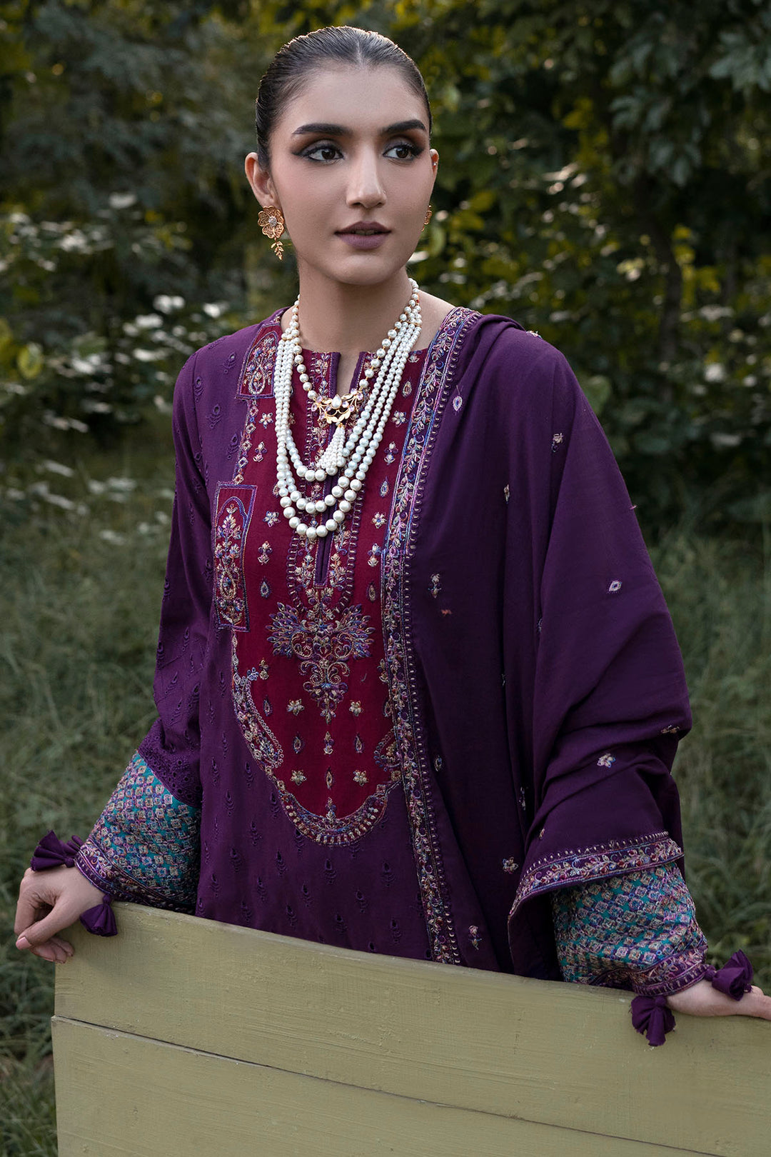 4356-ZIVA EMBROIDERED KHADDAR UNSTITCHED