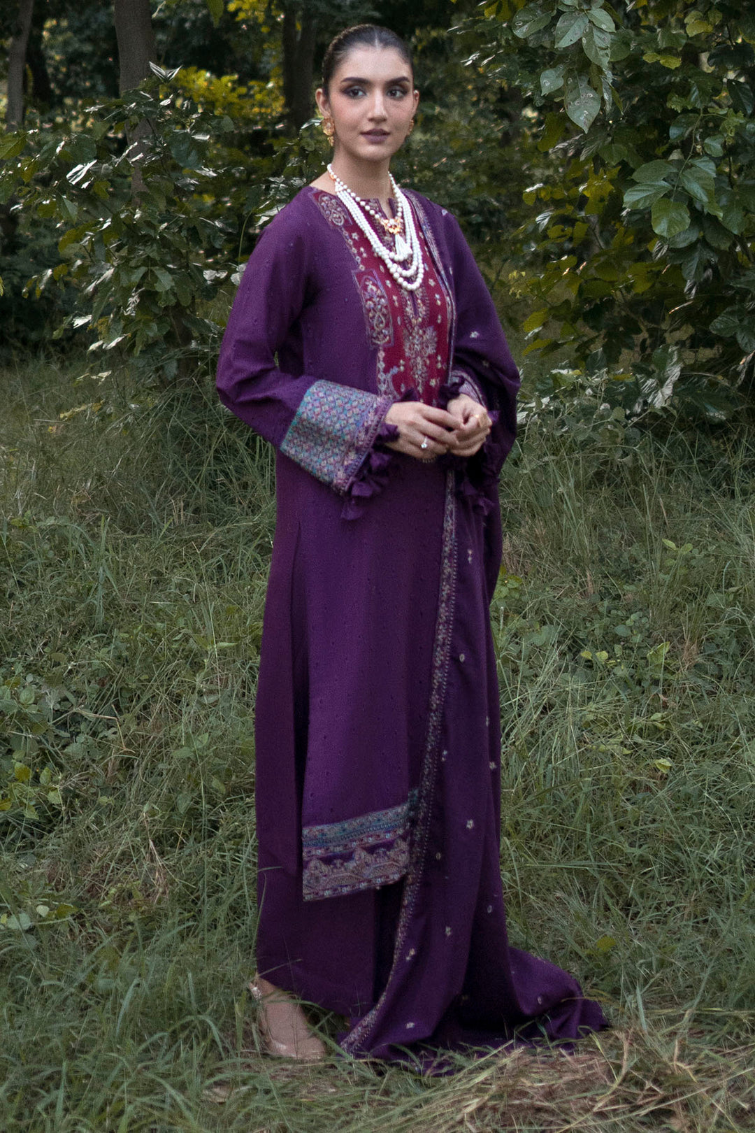 4356-ZIVA EMBROIDERED KHADDAR UNSTITCHED