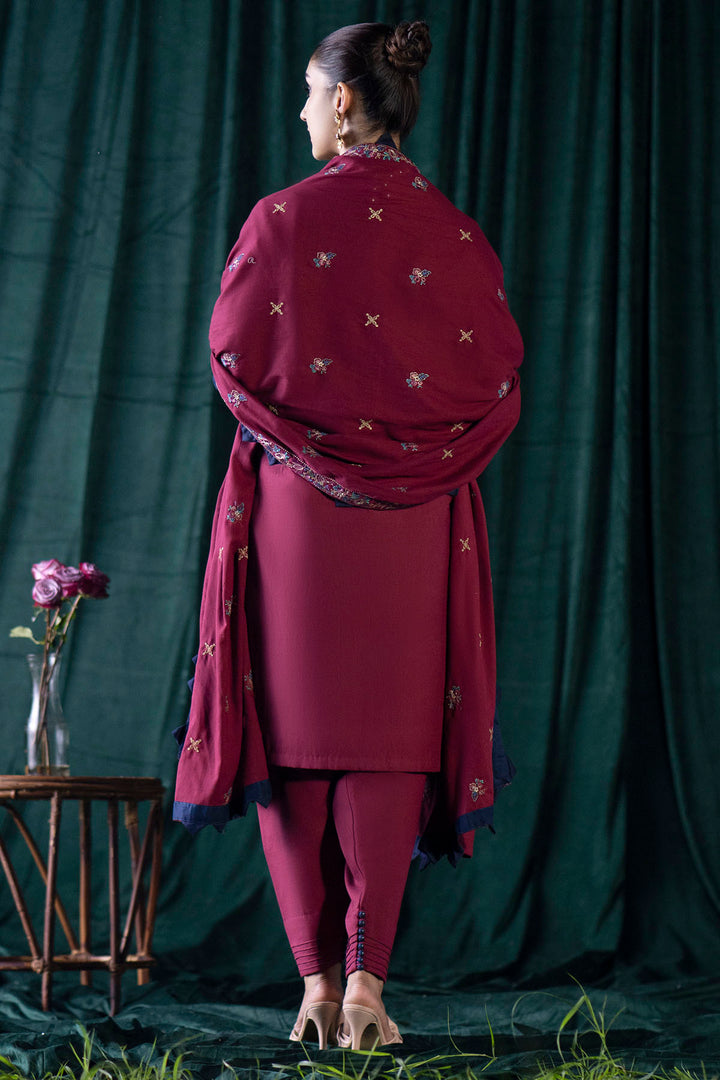 4357-CHIONE EMBROIDERED KHADDAR UNSTITCHED