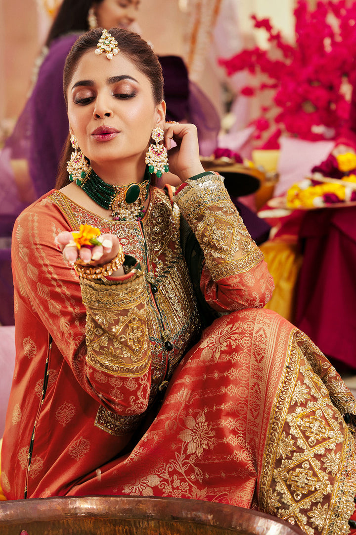 4394-HUSSANARRA EMBROIDERED JACQUARD STITCHED