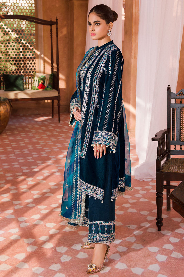 4401-ARZOO EMBROIDERED VELVET STITCHED