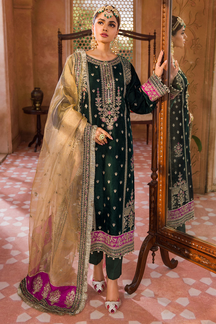 4403-MEHRUN-NISA EMBROIDERED VELVET STITCHED