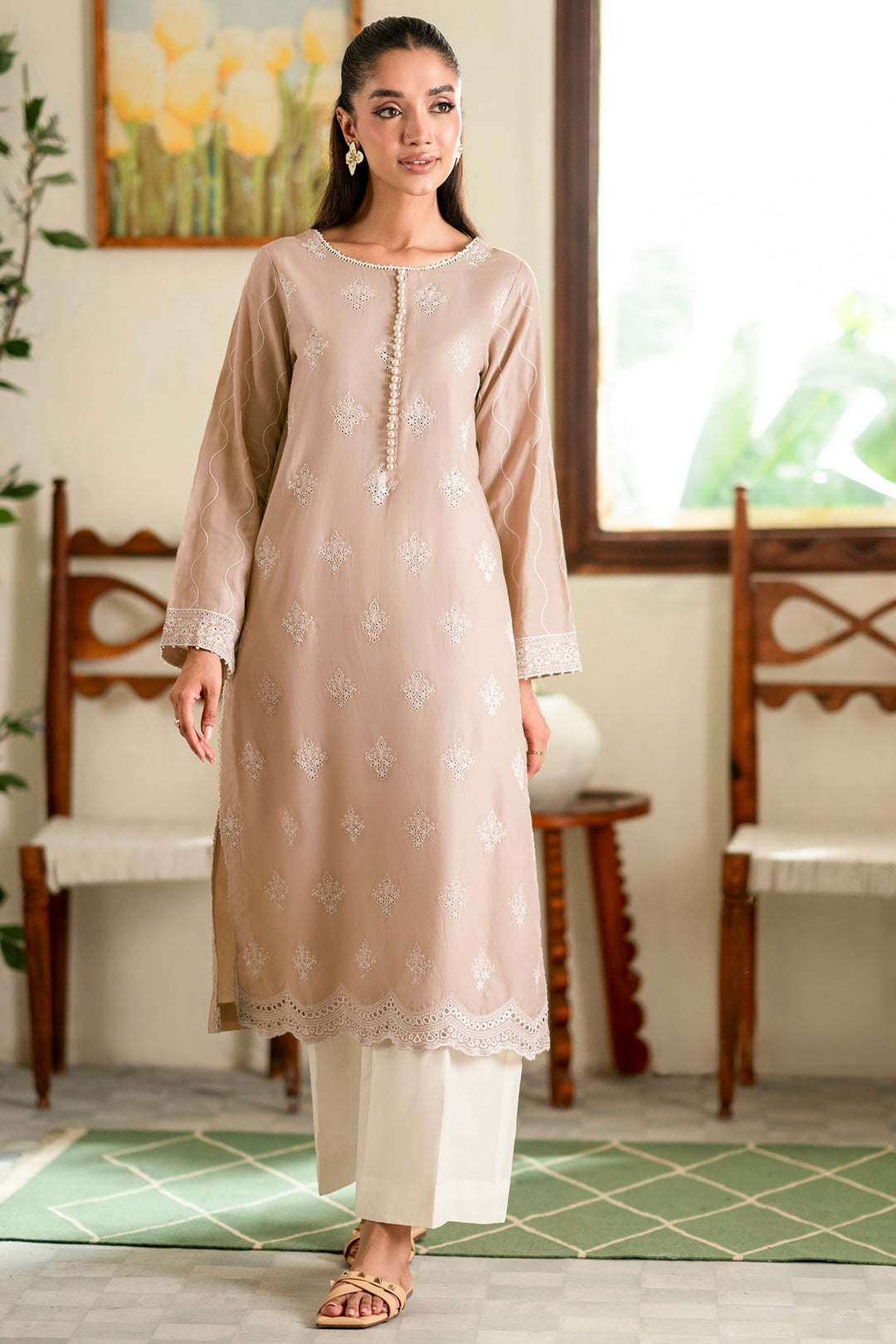 4495-ANABIA EMBROIDERED CAMBRIC STITCHED
