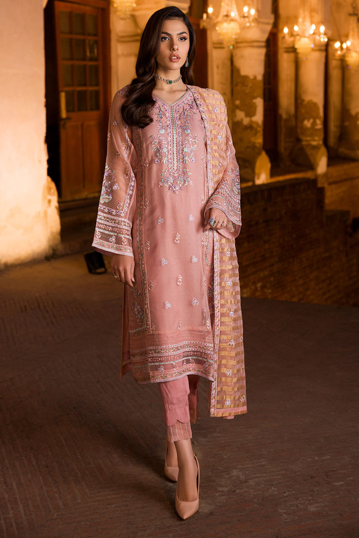 4592-BREEZY EMBROIDERED ORGANZA STITCHED