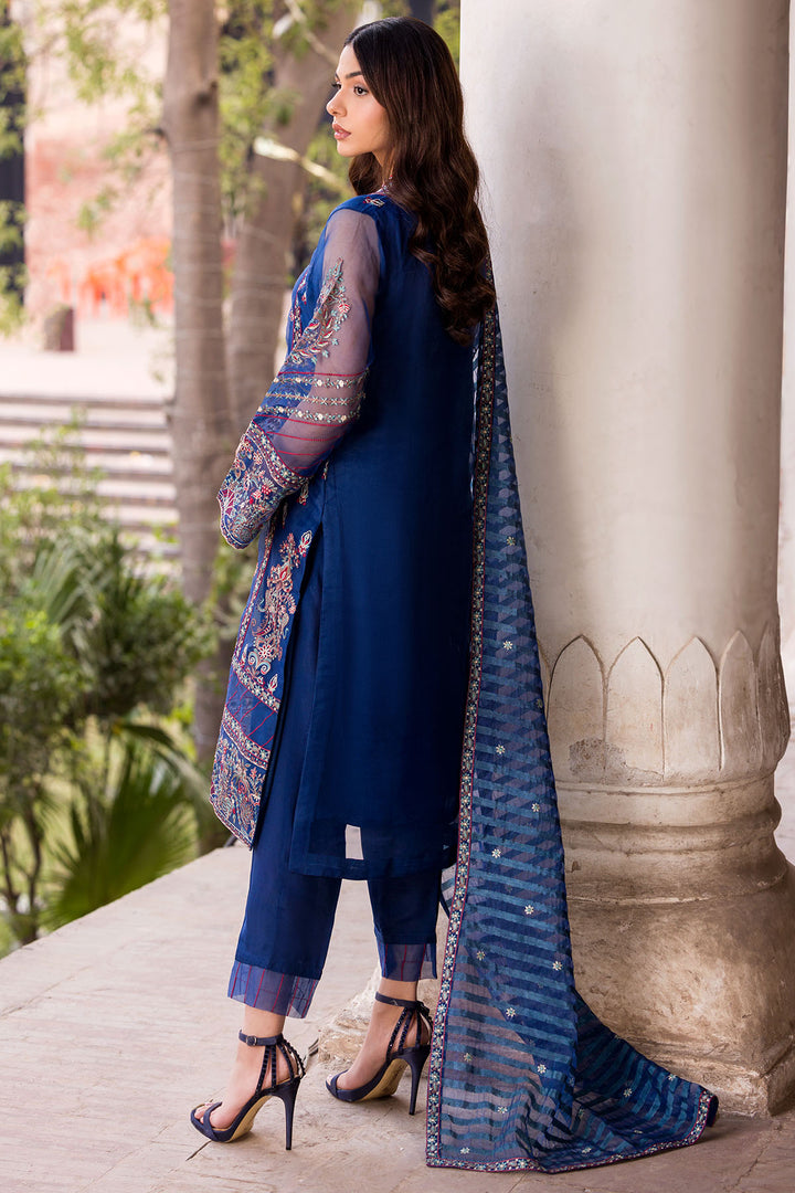 4595-TWILIGHT EMBROIDERED ORGANZA STITCHED