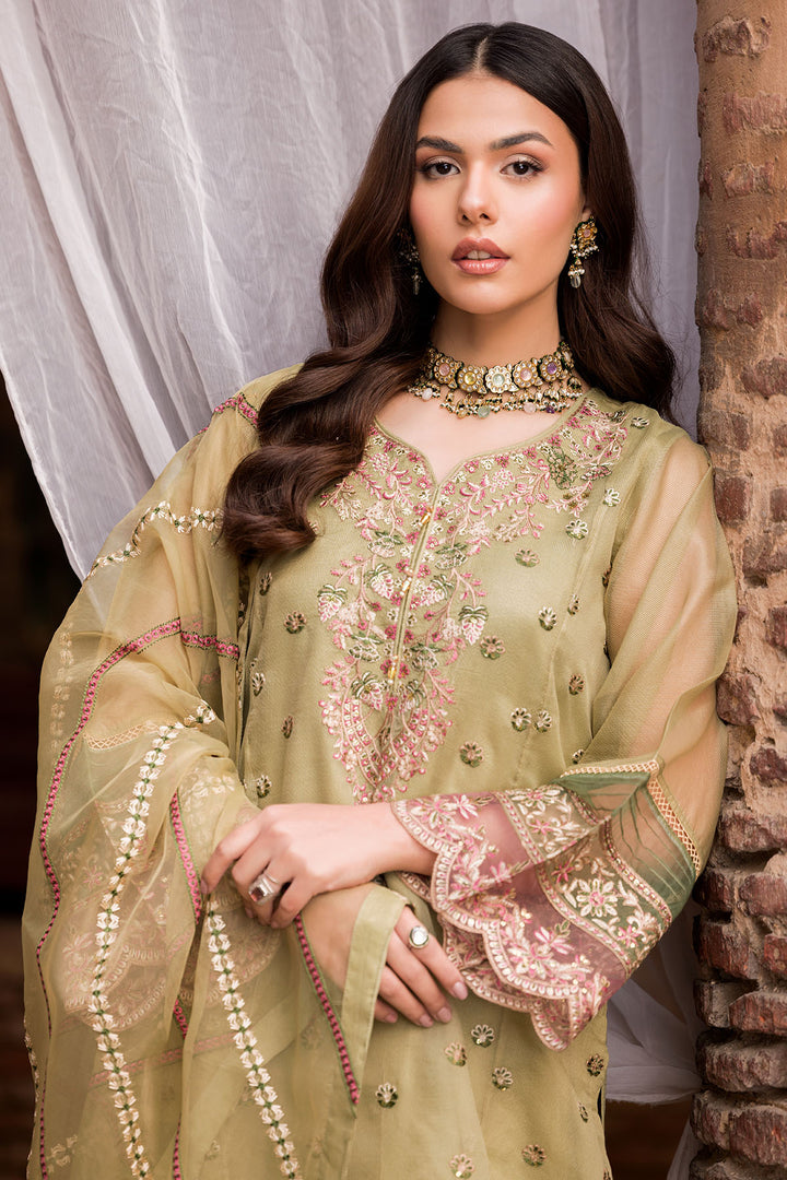 4596-NIGHTINGALE EMBROIDERED SILK NET STITCHED